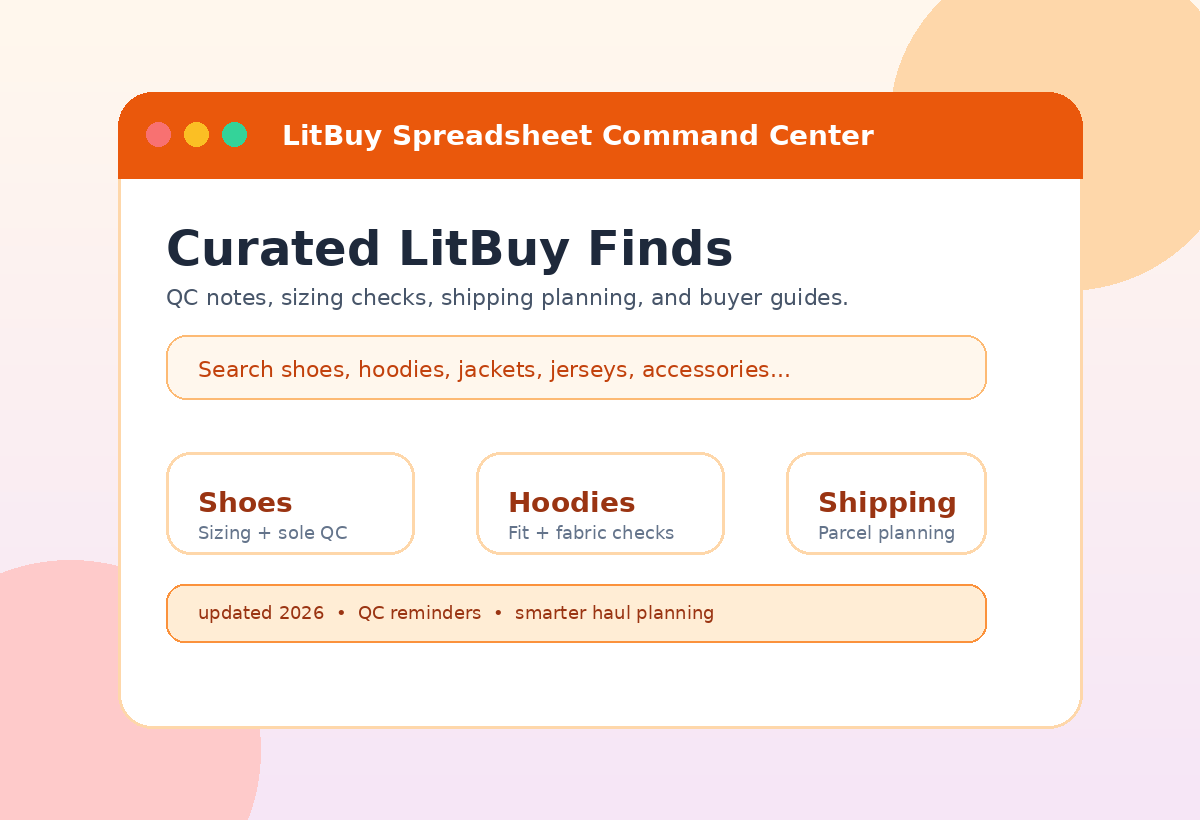 LitBuy Jackets spreadsheet preview